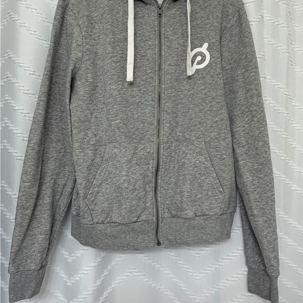 Peloton Heather Gray Zip-Up Hoodie
